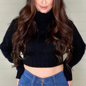 Turtleneck crop sweater